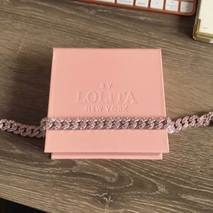 Baby pink icy Cuban link choker